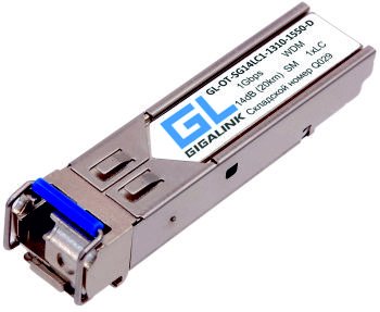 Фотография товара 'Gigalink Модуль SFP, WDM, 1Гбит/c, одно волокно SM, SC, DDM, 8 дБ (до 3 км) GL-OT-SG08SC1-1550-1310-D'
