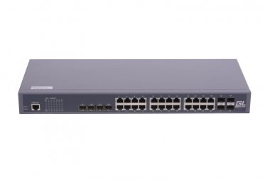 Фотография товара 'Gigalink Управляемый коммутатор L2 24 BASE-T 1000Mb/s портов, 4 Combo TX/SFP 1000Mb/s, 4 10G SFP+ GL-SW-G201-28TC'