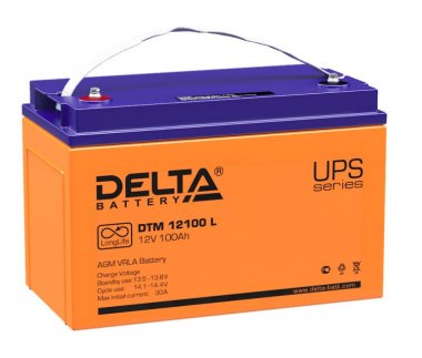Фотография товара 'Gigalink Аккумуляторная батарея Delta DTM 12100 L (12V / 100Ah), DTM12100L'