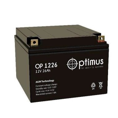 Фотография товара 'Gigalink Аккумуляторная батарея Optimus OP 1226 (12V / 26Ah), OP1226'