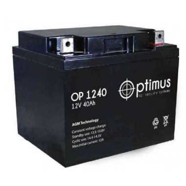 Фотография товара 'Gigalink Аккумуляторная батарея Optimus OP 1240 (12V / 40Ah), OP1240'