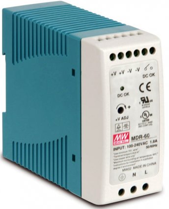 Фотография товара 'Gigalink Блок питания Mean Well MDR-60-12, 12В, 60Вт, MDR-60-12'