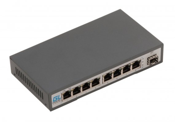 Фотография товара 'Gigalink Коммутатор неуправляемый, 8 PoE (802.3af) портов 100Мбит/с, SFP слот 1 Гбит/с, 120Вт GL-SW-F001-08PS'