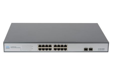 Фотография товара 'Gigalink Коммутатор неуправляемый 16 PoE (802.3af/at) портов 1Гбит/с, 2 SFP, 250Вт GL-SW-G001-16P'