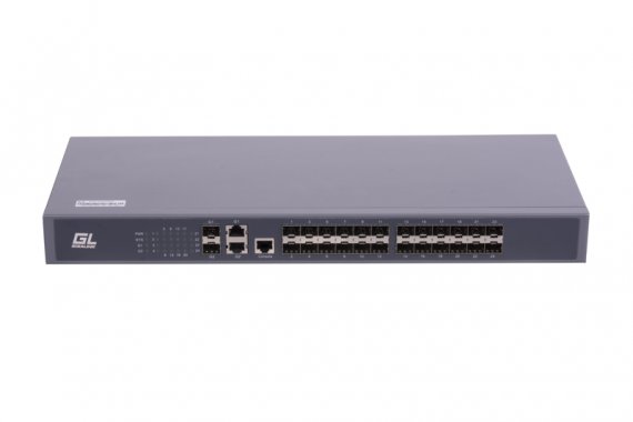 Фотография товара 'Gigalink Управляемый коммутатор L2 24 Base-T 10/100Mb/s портов, 2 Combo TX/SFP 1000Mb/s, 1 Console. 1U 19'' GL-SW-F201-26'