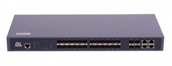 Фотография товара 'Gigalink Управляемый коммутатор L2 24 SFP 1000Mb/s портов, 4 Combo TX/SFP 1000Mb/s, 1 Console. 1U 19'' GL-SW-G201-28F'