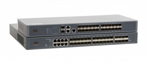 Фотография товара 'Gigalink Управляемый коммутатор L2+, 24 порта 100/1000BaseX SFP(8 Combo), 4 порта 1/10GE SFP+ GL-SW-G201-28SC'