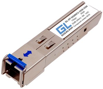 Фотография товара 'Gigalink Модуль SFP, WDM, 1Гбит/c, одно волокно SM, SC, 20дБ (до 40 км) (GL-31R) GL-OT-SG20SC1-1550-1310'