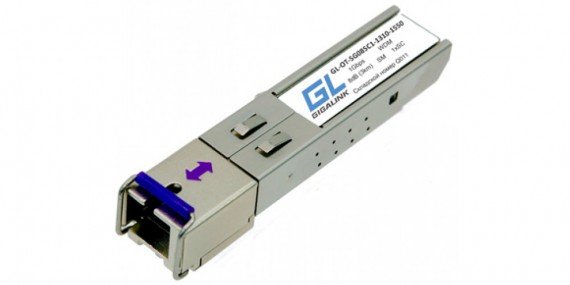 Фотография товара 'Gigalink Модуль SFP, WDM, 155Mb/1,25Gb/s одно волокно SM, SC, 6 дБ до 3 км GL-OT-SG06SC1-1550-1310-B'