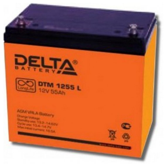 Фотография товара 'Gigalink Аккумуляторная батарея Delta DTM 1255 L (12V / 55Ah), DTM1255L'