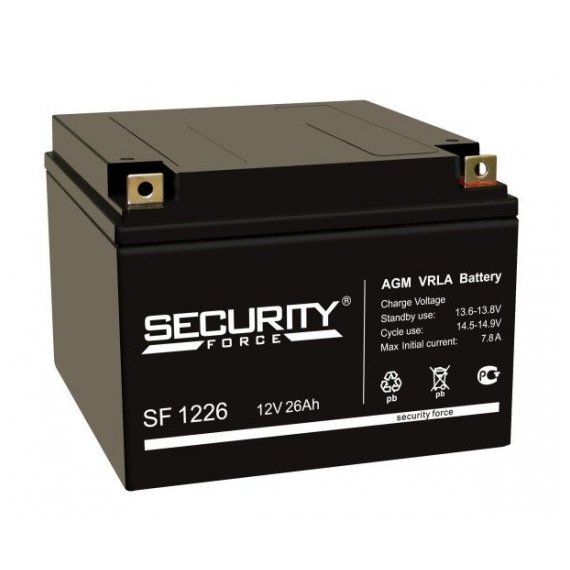 Фотография товара 'Gigalink Аккумуляторная батарея Security Force SF 1226 (12V / 26Ah), SF1226'