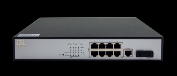 Фотография товара 'Gigalink Управляемый L2 PoE коммутатор 8 Base-T 10/100/1000Mb/s портов, 2 Base-X SFP 1000Mb/s. 1U 19'' GL-SW-G204-10P'