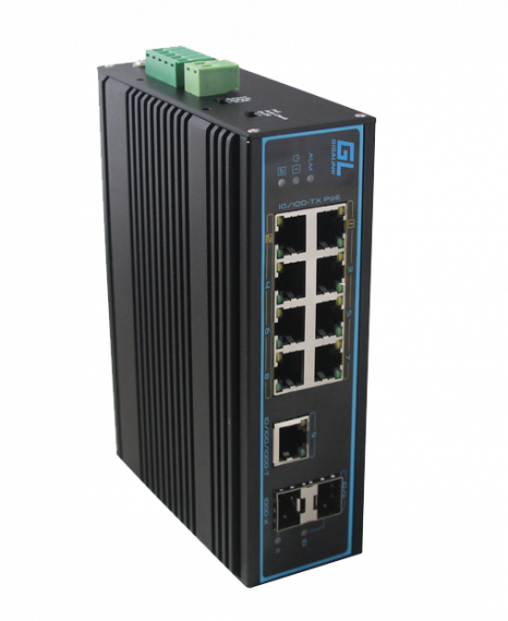 Фотография товара 'Gigalink Коммутатор неуправляемый 2 PoE (BT 60W) 6 PoE (802.3af/at) портов 10/100Мбит/с GL-SW-F001-08PSG-I(BT)'