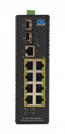 Фотография товара 'Gigalink Коммутатор управляемый L2, 8 PoE (802.3af/at) портов 100Мбит/с, 2 SFP/1000BaseX, 48В GL-SW-F203-08PSG-I'