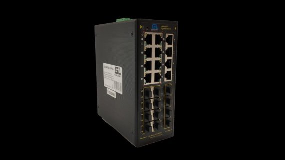 Фотография товара 'Gigalink Коммутатор L2+, 12x10/100/1000Mbps (1-8 PoE af/at), 12x1000mbs SFP, 1 Консольный RJ-45 GL-SW-G201-24PST-I'