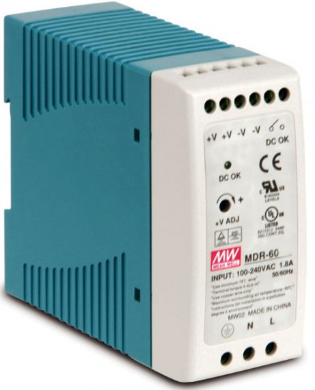 Фотография товара 'Gigalink Блок питания Mean Well MDR-60-12, 12В, 60Вт, MDR-60-12'