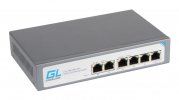 Gigalink Коммутатор неуправляемый, 4 PoE (802.3af) порта 1Гб/с, 2 Uplink порта 1Гб/с, 60Вт GL-SW-G001-04P