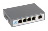 Gigalink Коммутатор 4 PoE (802.3at) портов 100Мб/с, 1 Uplink порт 100Мб/с, 120Вт GL-SW-F001-04HP